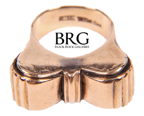 Unusual Heavy Antique 14k Rose Gold Ring